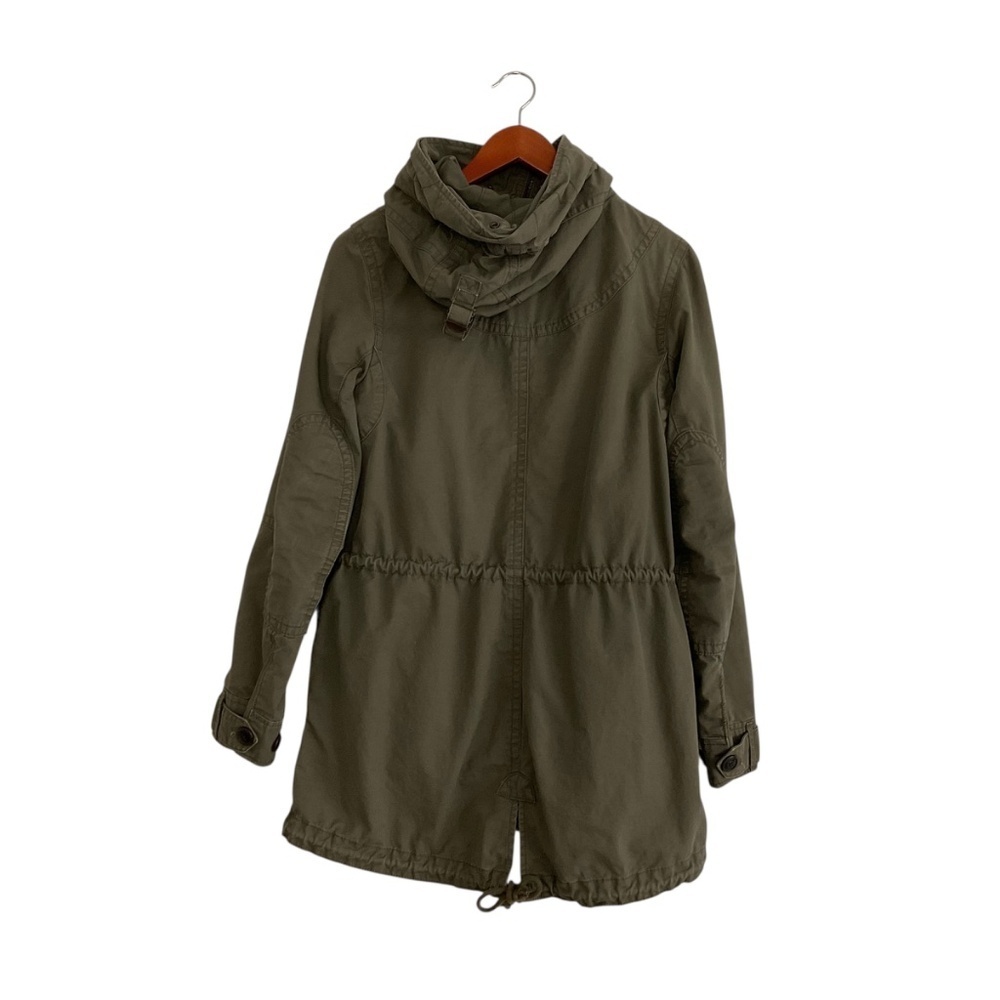 GAP Women's Hooded Utility Parka Jacket Sz S Olive Green Military Lined Winter - Picture 2 of 16